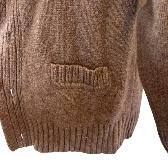 Vintage Brown Merino Wool Cardigan Womens Sz Medium Heritage Cabincore Academia - Picture 10 of 16